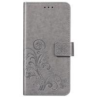 Klavertje Bloemen Bookcase Alcatel 3X (2020) - Grijs