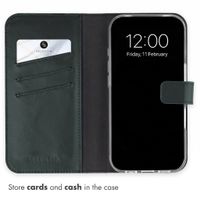 Selencia Genuine Leather Book Case Apple iPhone 18 Pro / 17 Pro - Green
