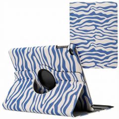 imoshion 360° Draaibare Design Bookcase Apple iPad 6 (2018) 9.7 inch / iPad 5 (2017) 9.7 inch - White Blue Stripes