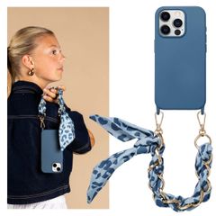 Selencia Backcover met luxe polskoord Apple iPhone 15 Pro - Blauw