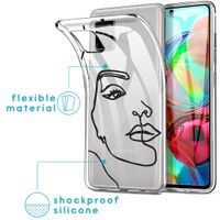 imoshion Design hoesje Samsung Galaxy A71 - Abstract Gezicht - Zwart