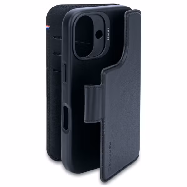 Decoded 2 in 1 Leather Detachable Wallet MagSafe Apple iPhone 16 - Navy