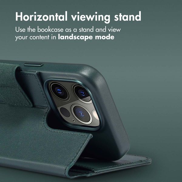 Accezz 2-in-1 Leather Bookcase with MagSafe Apple iPhone 15 Pro - Cedar Green
