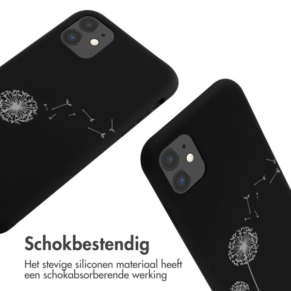 imoshion Siliconen design hoesje met koord iPhone 11 - Dandelion Black