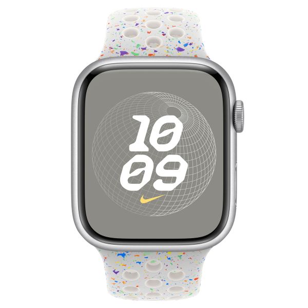 Apple Nike Sport Band Apple Watch Series 1 t/m 11 / SE / Ultra (44/45/46/49 mm) - Maat S/M - Pure Platinum