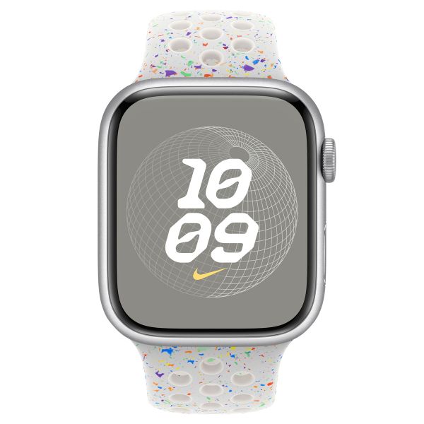 Apple Nike Sport Band Apple Watch Series 1 t/m 10 / SE / Ultra (2) (44/45/46/49 mm) - Maat S/M - Pure Platinum