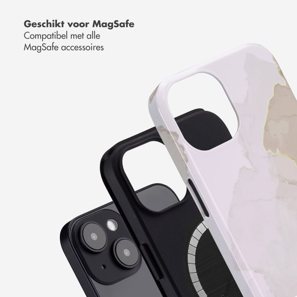 Selencia Vivid Tough Backcover met MagSafe iPhone 14 - Marble Light Brown