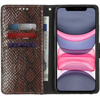 Slangenprint Bookcase iPhone 11 - Bruin