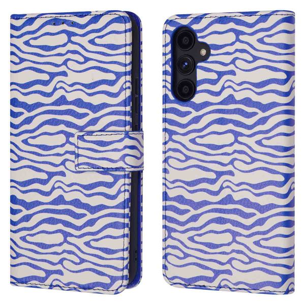 imoshion Design Bookcase Samsung Galaxy A34 (5G) - White Blue Stripes