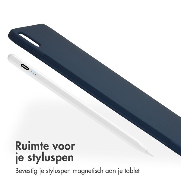 Accezz Liquid Silicone Backcover met penhouder Apple iPad Pro 13 (2025) M5 / (2024) M4 - Donkerblauw