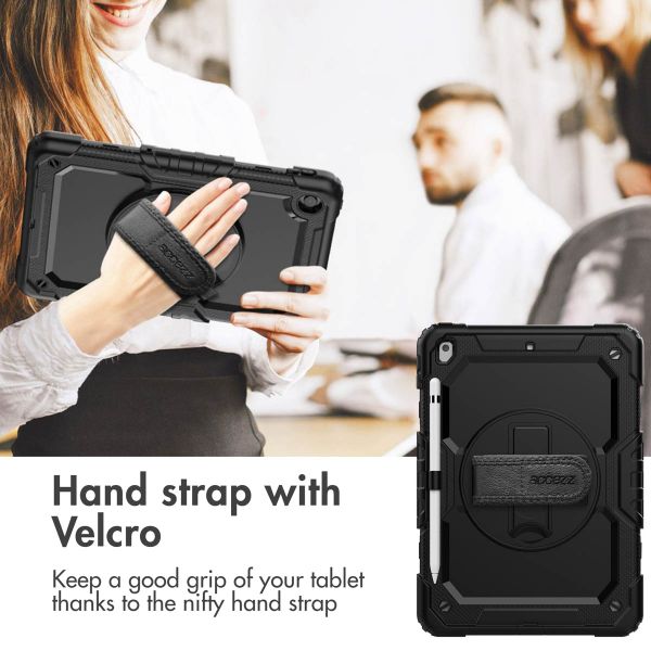 Accezz Rugged Back Cover with shoulder strap Apple iPad 9 (2021) 10.2 inch / iPad 8 (2020) 10.2 inch / iPad 7 (2019) 10.2 inch - Black