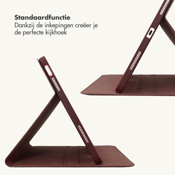 Selencia Croco bookcase Apple iPad 11 (2025) 11 inch A16 / iPad 10 (2022) 10.9 inch - Burgundy
