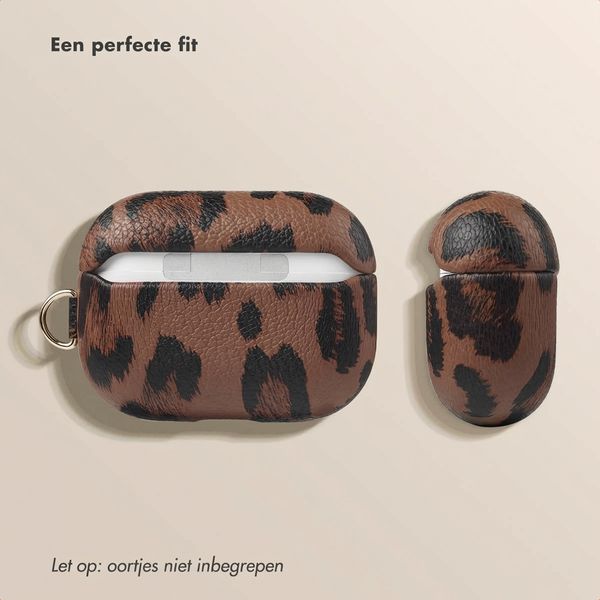Selencia Sabi Case met panterprint  Apple Airpods Pro / Pro 2 - Mocha Brown