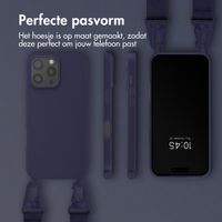 Selencia Siliconen hoesje met afneembaar koord Apple iPhone 16 Pro Max - Donkerblauw