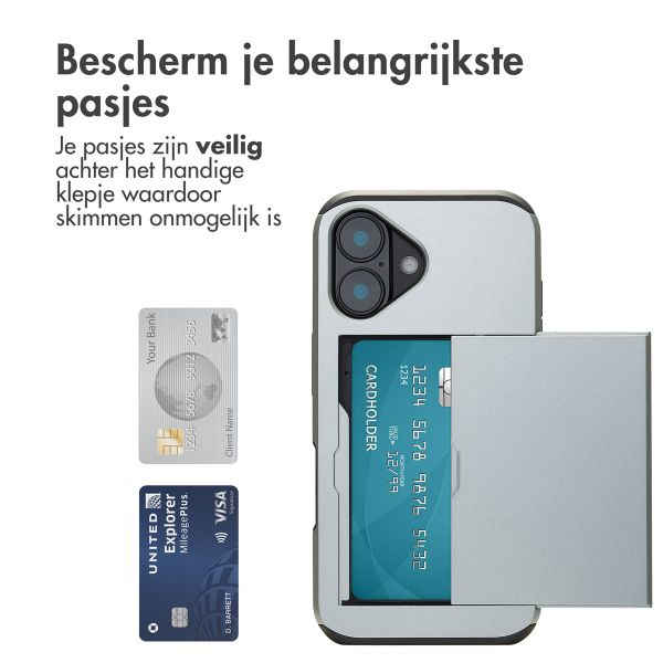 imoshion Backcover met pasjeshouder Apple iPhone 16 - Grijs
