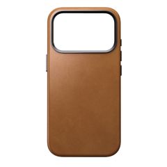 Nomad Traditional Leather Backcover met MagSafe Apple iPhone 17 Pro - English Tan