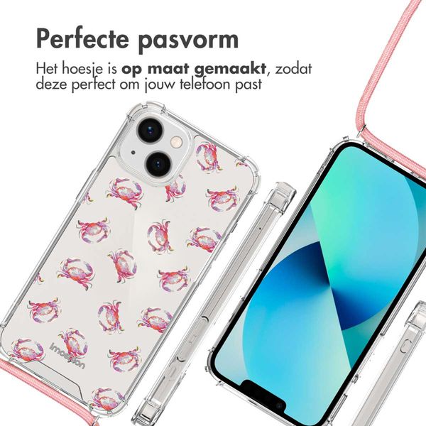imoshion Design hoesje met koord Apple iPhone 13 - Crab Watercolor