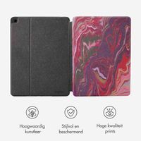 Selencia Vivid tablethoes Apple iPad 9 (2021) 10.2 inch / iPad 8 (2020) 10.2 inch / iPad 7 (2019) 10.2 inch - Marble Plum