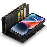 CaseMe Luxe Lederen 2 in 1 Portemonnee Bookcase iPhone 14 - Zwart