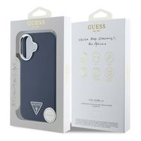 Guess Grained Triangle Case MagSafe Apple iPhone 16 - Blue