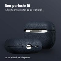 Accezz Echt Leren Case AirPods Pro 2 - Donkerblauw