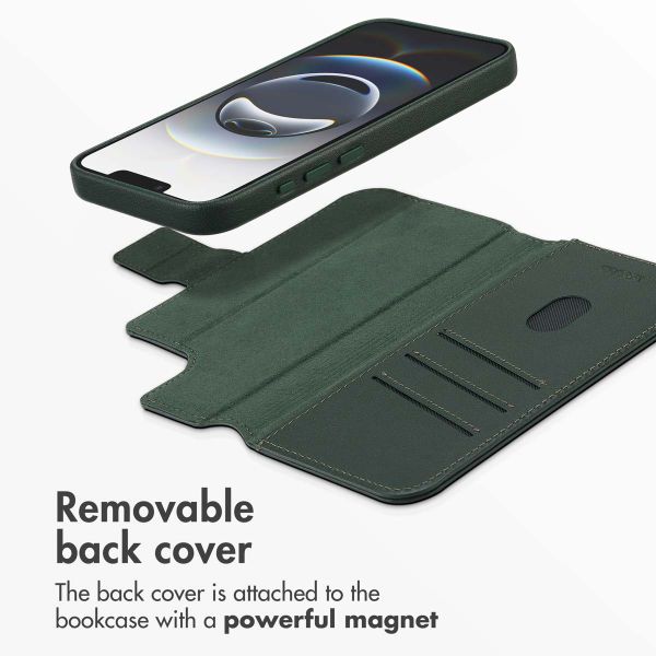 Accezz 2-in-1 Leather Bookcase with MagSafe Apple iPhone 17e / 16e - Cedar Green