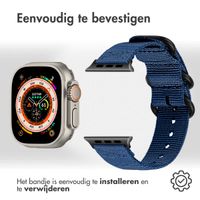 imoshion Nylon bandje Apple Watch Series 1-10 / SE / Ultra (2) - 42/44/45/46/49 mm - Donkerblauw