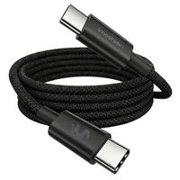 imoshion Braided USB-C naar USB-C kabel 100W - 1 meter - Zwart