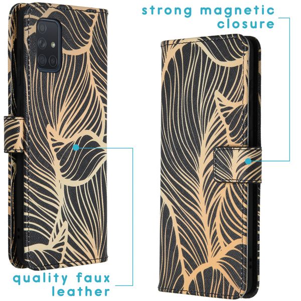 imoshion Design Softcase Bookcase Samsung Galaxy A71 - Golden Leaves