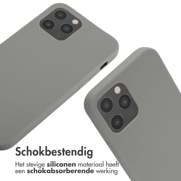 imoshion Siliconen hoesje met koord iPhone 12 (Pro) - Lichtgrijs