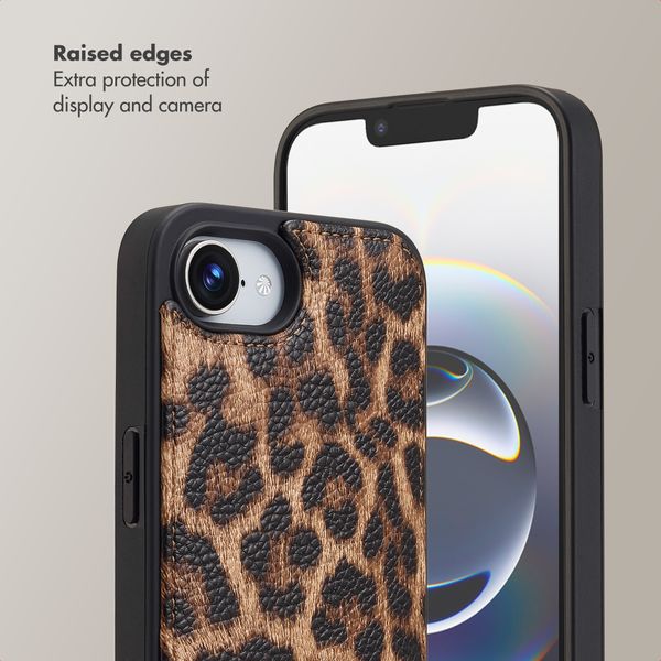 Selencia Nova Phone Case with Cord and Card Holder Apple iPhone 17e / 16e - Leopard