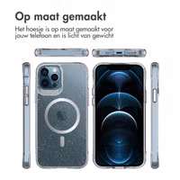imoshion Clear Glitter Backcover met MagSafe Apple iPhone 12 (Pro) - Zilver
