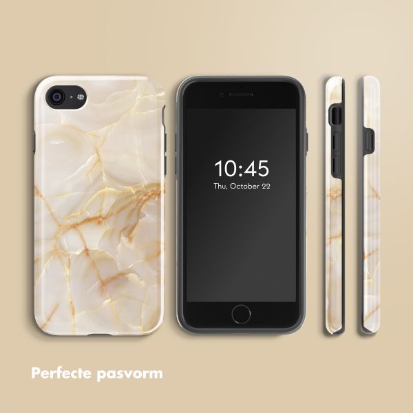 Selencia Vivid Tough Backcover iPhone SE (2022 / 2020) / 8 / 7 - Golden Beige Marble