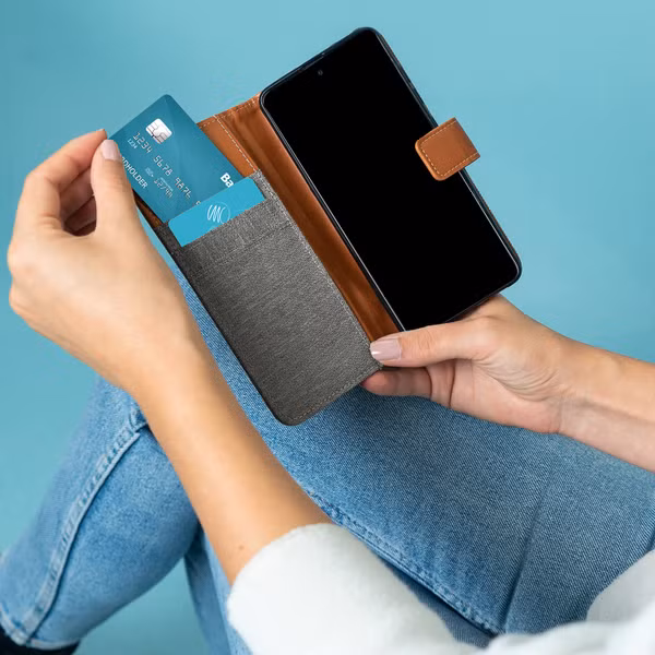 imoshion Luxe Canvas Bookcase Samsung Galaxy S5 (Plus) / Neo - Grijs