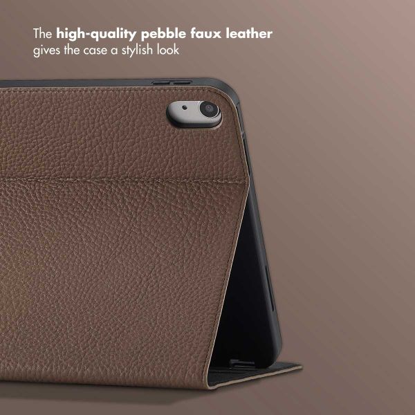 Selencia Riva Bookcase Apple iPad 11 (2025) 11 inch A16 / iPad 10 (2022) 10.9 inch - Mocha Brown