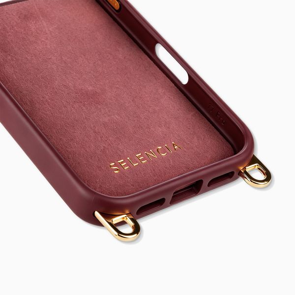 Selencia Rivièra MagSafe Backcover met afneembare haakjes Apple iPhone 17 Pro Max - Bold Burgundy
