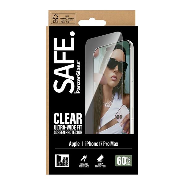 SAFE by PanzerGlass Gaming Screenprotector Ultra Wide Fit met applicator Apple iPhone 17 Pro Max