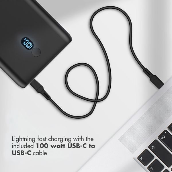 imoshion Powerbank 20,000 mAh - Quick Charge and Power Delivery - 100W - Black