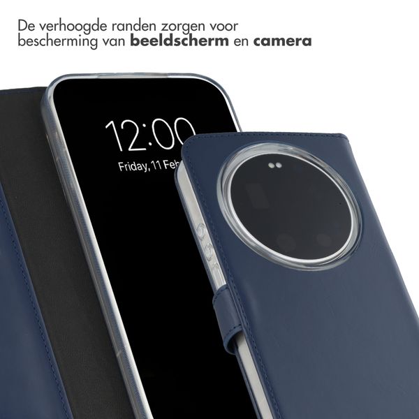 Selencia Echt Leren Bookcase Xiaomi 17 Ultra - Donkerblauw