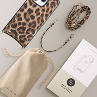 Selencia Nova Phone Case with Cord and Card Holder Apple iPhone 16 Pro - Leopard