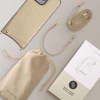 Selencia Nova Phone Case with Cord and Card Holder Apple iPhone 16 Pro Max - Beige