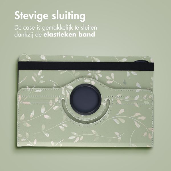 imoshion 360° Draaibare Design Bookcase Samsung Galaxy Tab S11 - Green Flowers