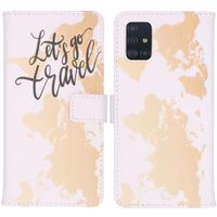 imoshion Design Softcase Bookcase Samsung Galaxy A51 - Let's Go Travel White