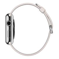 Apple Woven Nylon band Apple Watch Series 1 t/m 9 / SE (38/40/41 mm) | Series 10 / 11 (42 mm) - White Pearl