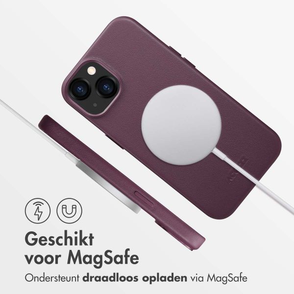 Accezz MagSafe Leather Backcover iPhone 13 - Heath Purple