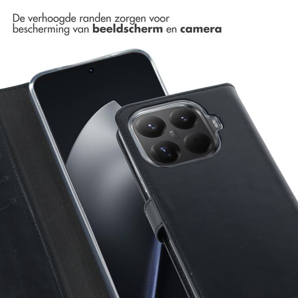 Selencia Echt Leren Bookcase Xiaomi 15T Pro - Zwart