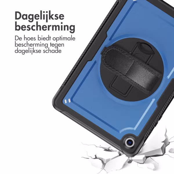 Accezz Rugged Backcover met schouderstrap Samsung Galaxy Tab A9 Plus - Blauw