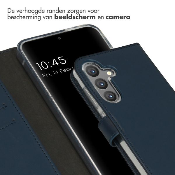 Selencia Echt Leren Bookcase Samsung Galaxy S24 - Donkerblauw
