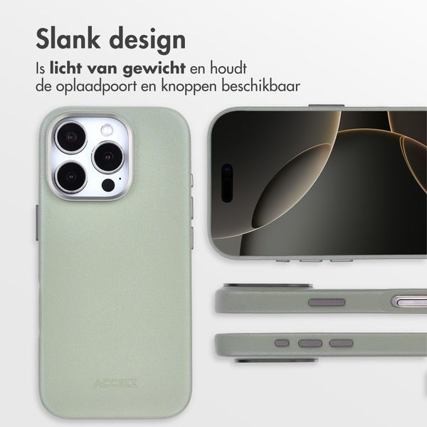 Accezz MagSafe Leather Backcover Apple iPhone 16 Pro - Light Grey