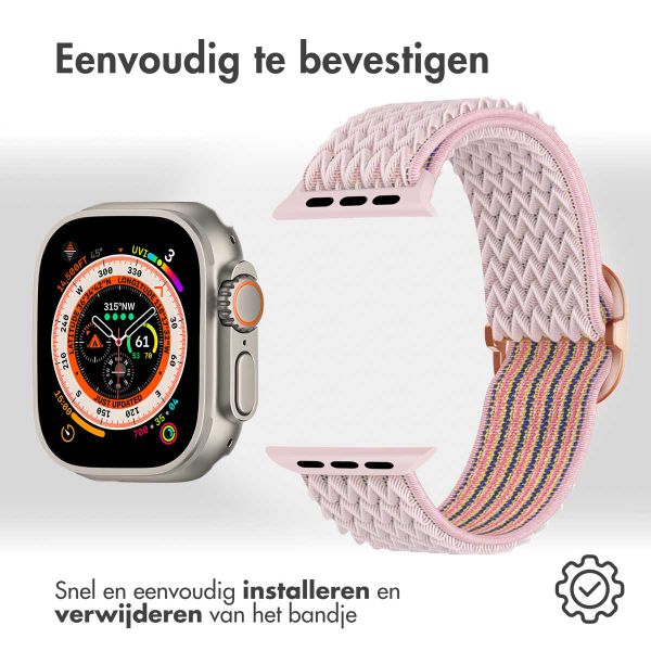 imoshion Elastisch nylonbandje Apple Watch Series 1 t/m 11 / SE / Ultra (44/45/46/49 mm) - Roze